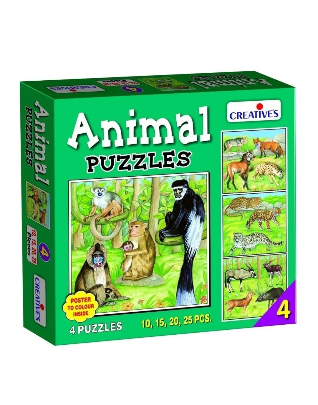 Creatives Animal Puzzles No.4 Multi Colour Jigsaw Puzzles 4 Puzzles