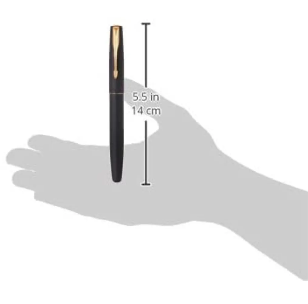 Parker Frontier Matte Black Gold Trim Roller Ball Pen Pack of 1
