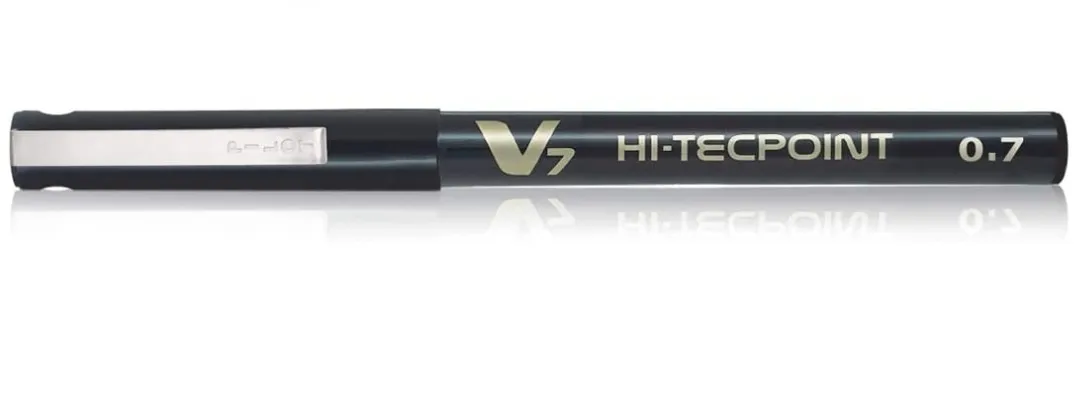 PILOT V7 LIQUID INK ROLLER BALL PEN - BLACK BODY, BLACK INK , 0.7 mmPACK OF 1