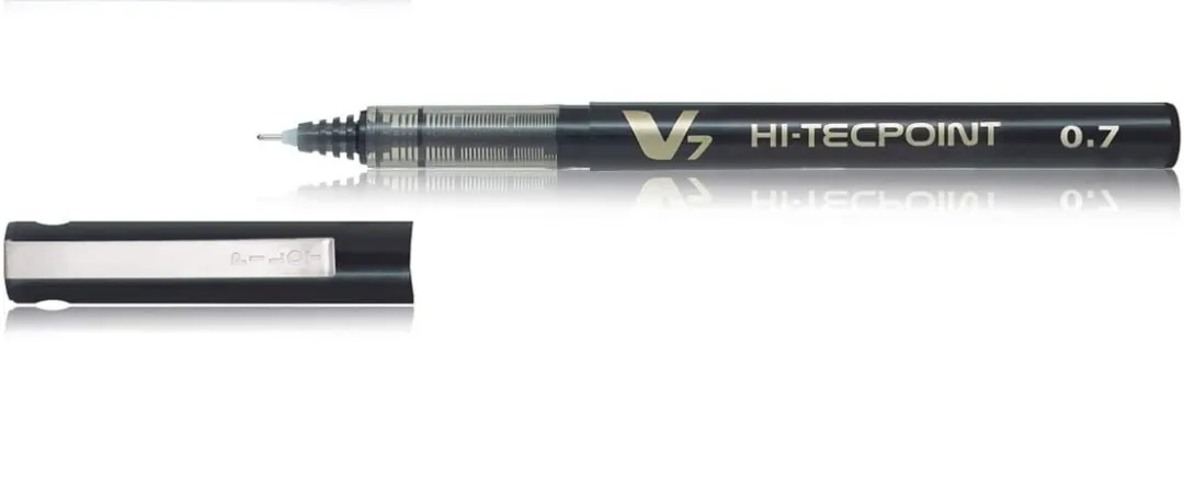 PILOT V7 LIQUID INK ROLLER BALL PEN - BLACK BODY, BLACK INK , 0.7 mmPACK OF 1