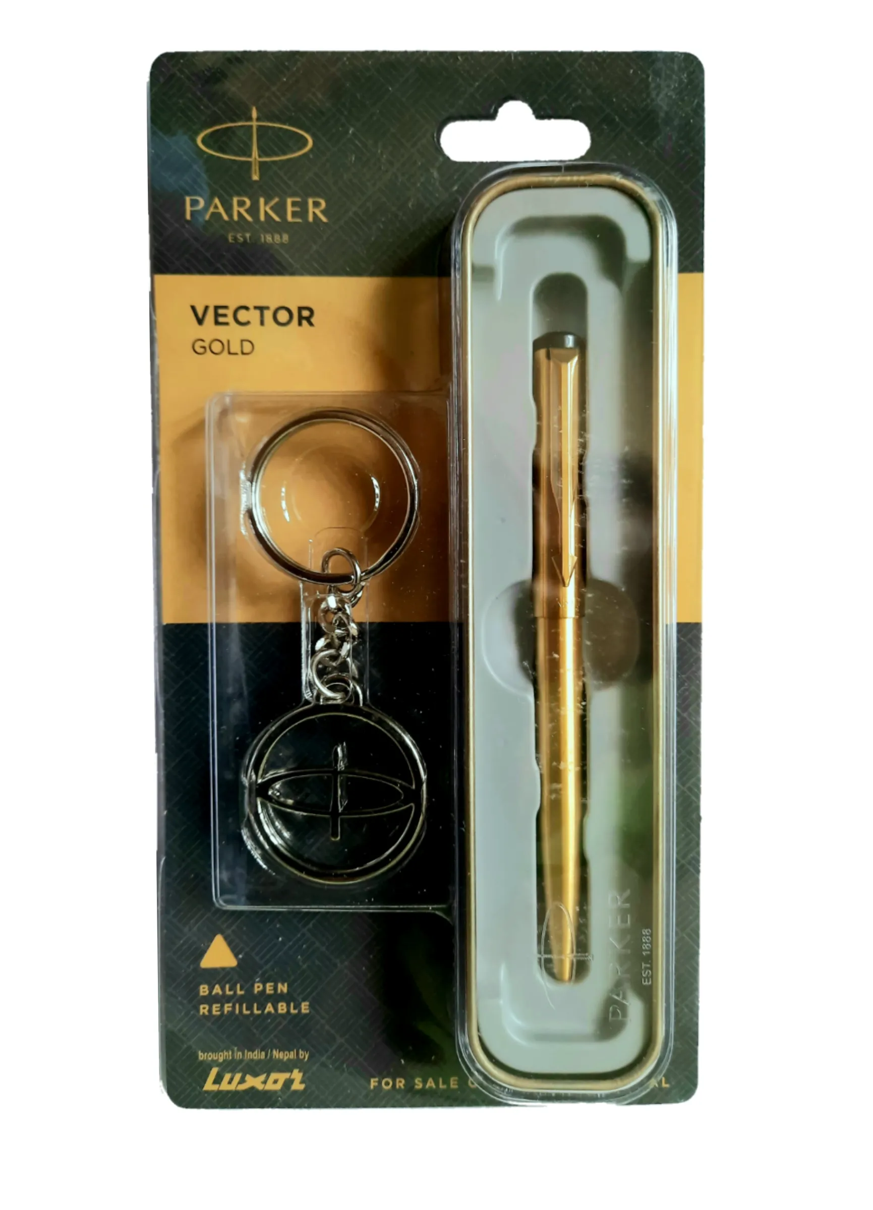 Parker Vector Gold Ball Pen + Key Chain (Pack of 1)
