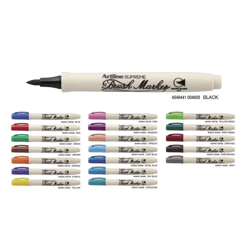 Artline Supreme Brush Marker Pen Grey Colour Marker Pack of 1