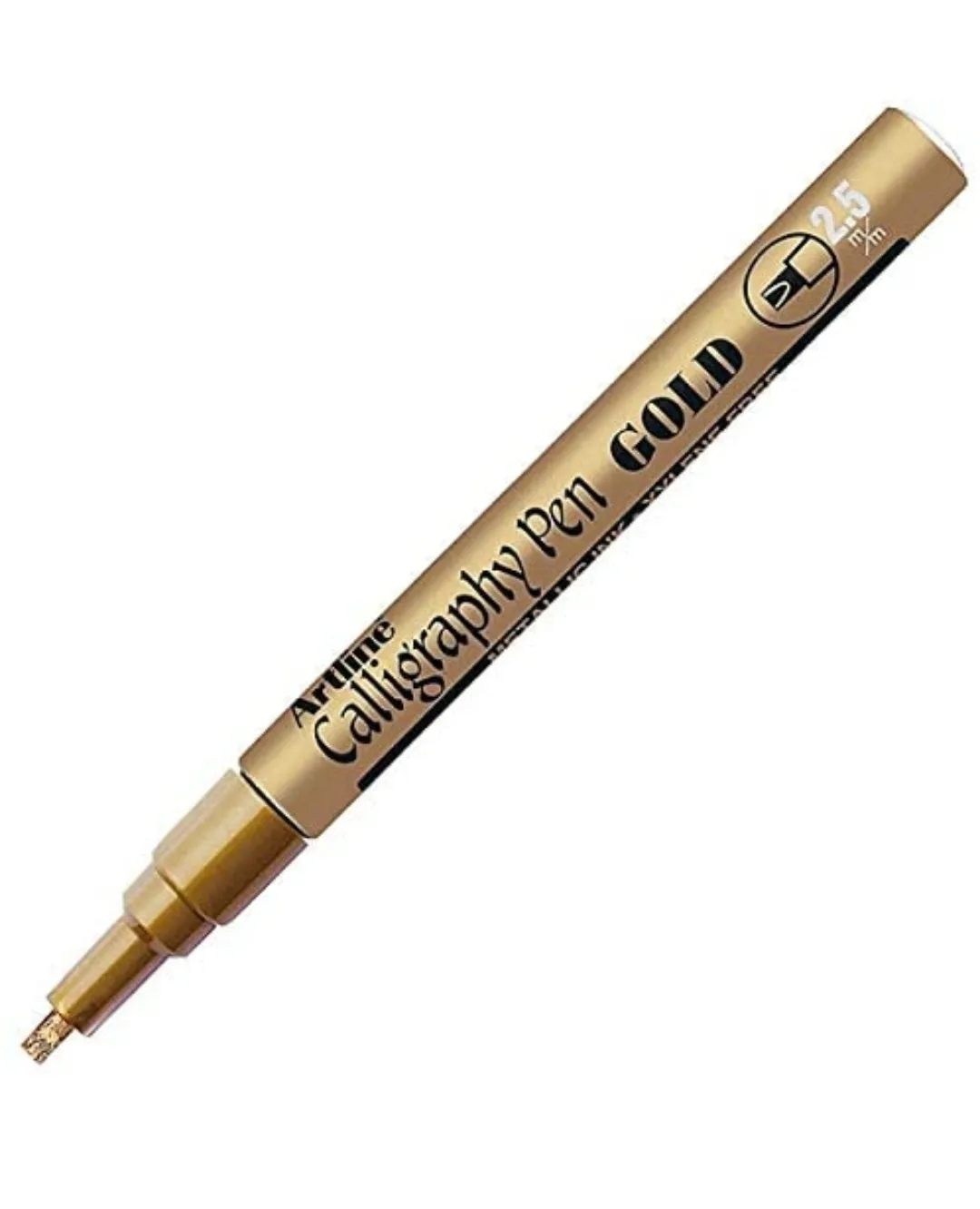 Artline Calligraphy Pen Gold Metallic Ink Pen Tip Size 2.5 mm Pack of 1