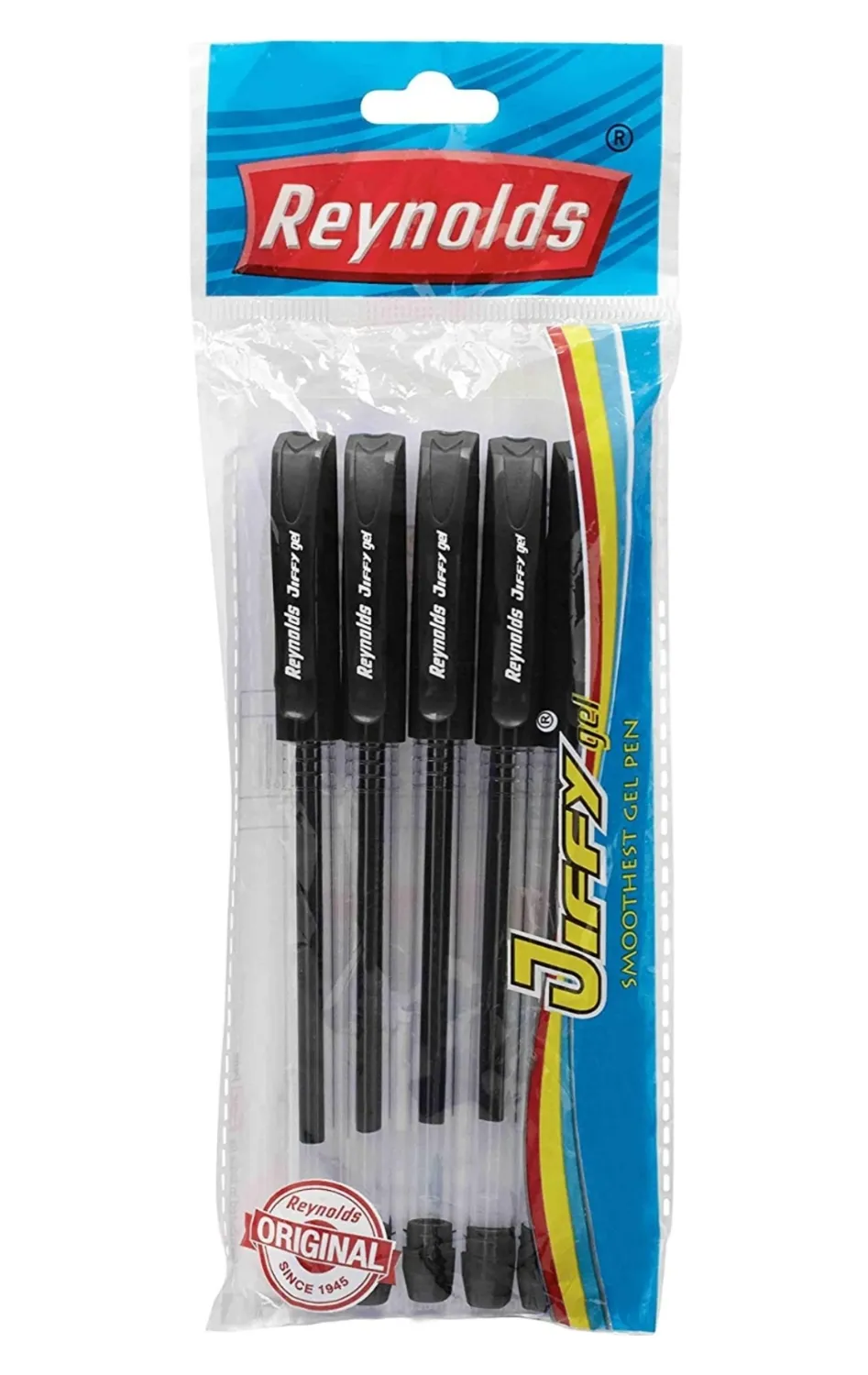 Reynolds Jiffy 0.5 mm Needle Point Gel Pens - Pack of 5 (Black)