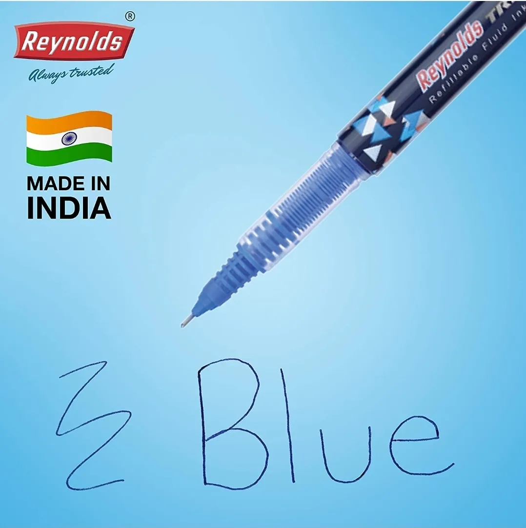 REYNOLDS Trimax Pen With Free Reynolds Glue Stick (Blue Ink) - Pack of 1