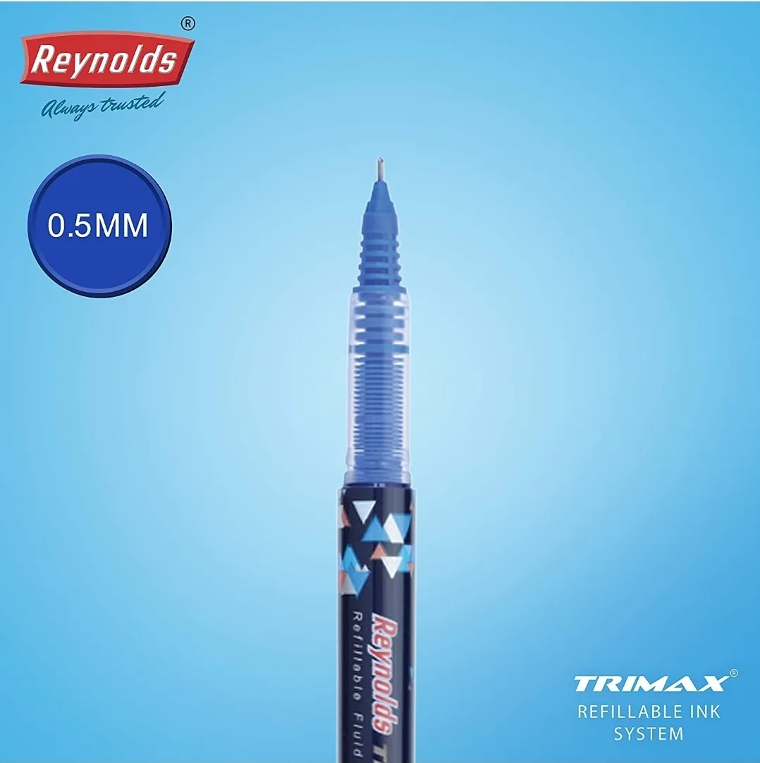 REYNOLDS Trimax Pen With Free Reynolds Glue Stick (Blue Ink) - Pack of 1