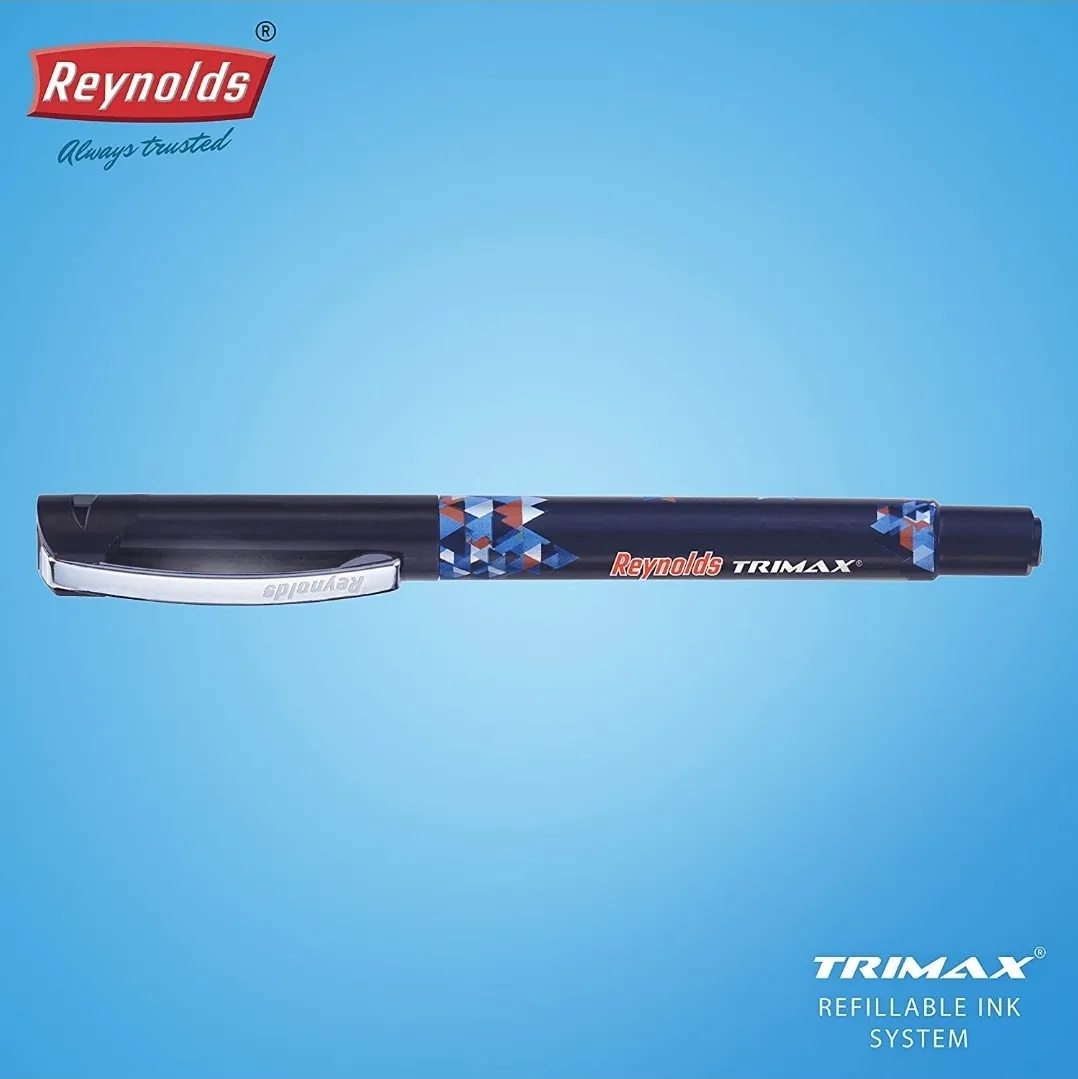 REYNOLDS Trimax Pen With Free Reynolds Glue Stick (Blue Ink) - Pack of 1