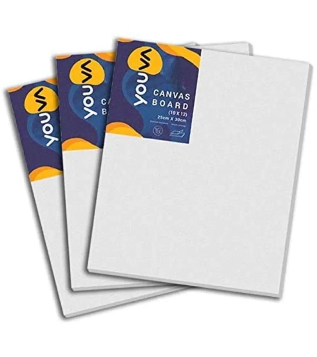 Navneet Youva Canvas Board 10X12 Inch Cotton Medium Grain Canvas Board Set of 3