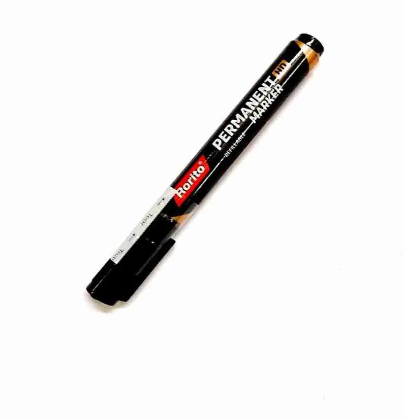 Rorito Permanent Marker HD Refillable - Black -  (Set of 10, Black)