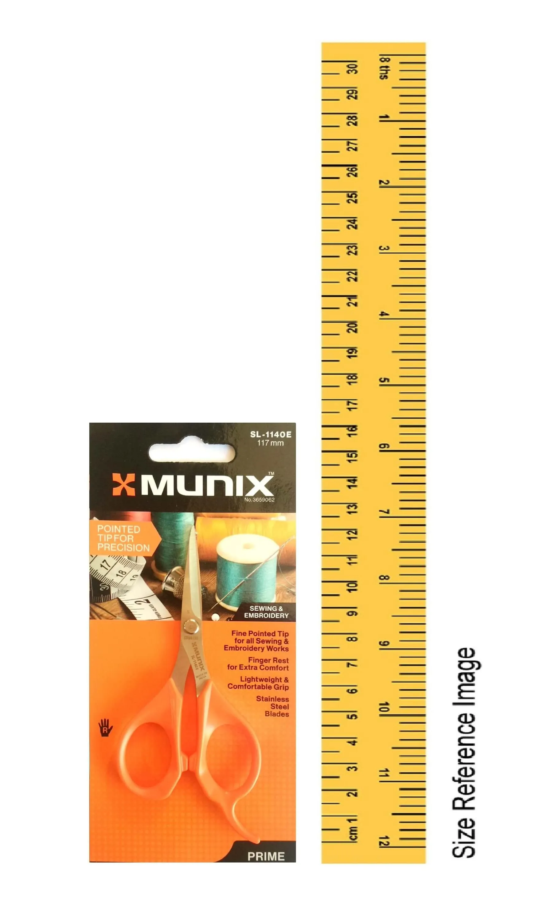 Kangaro Munix Scissors SL- 1140 E, 117 mm , Fine Pointed tip, Pack of 1
