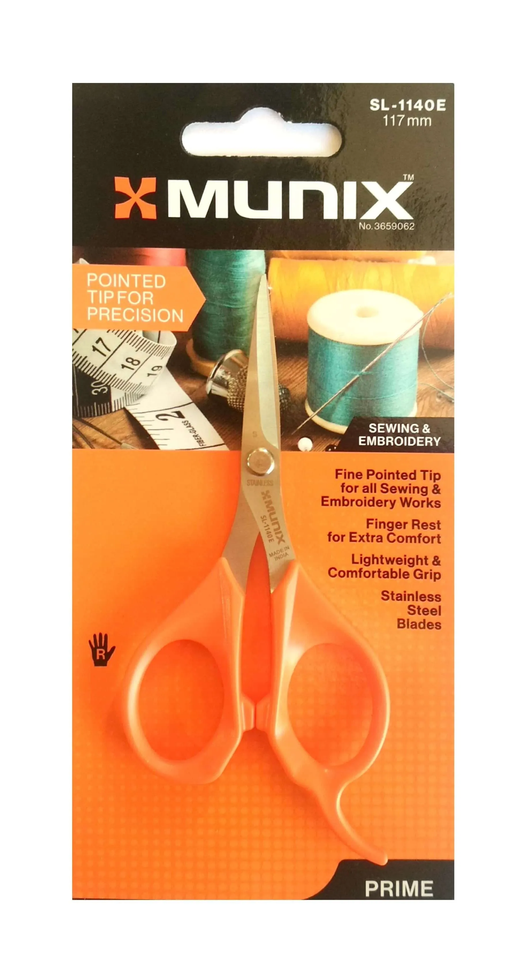 Kangaro Munix Scissors SL- 1140 E, 117 mm , Fine Pointed tip, Pack of 1