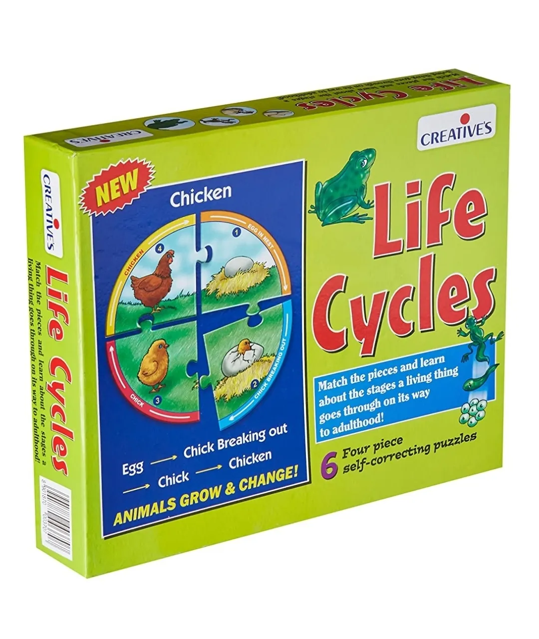 Creatives Life Cycles Animals Grow & Change 6 Four Piece Puzzles