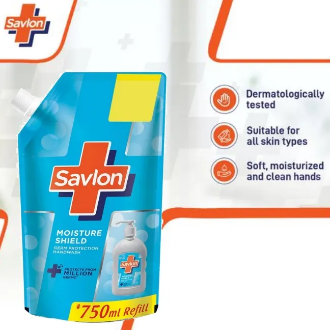Savlon Moisture Shield Germ Protection Liquid Handwash Refill Pouch, 750 ml
